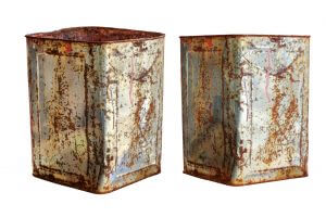 Old Rusty Bucket isolated on white