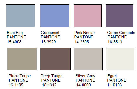 Some sample colors in the 2012 palette