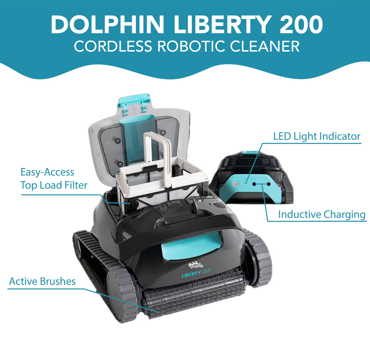Dolphin Liberty 200 - Cordless Robotic Vacuum Cleaner - Image 2